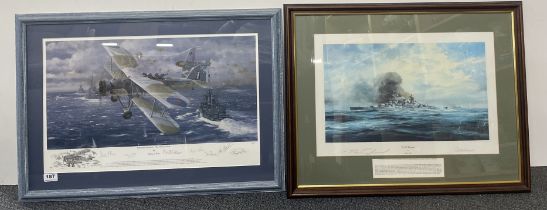 A framed limited edition 3/25 print of operation Serberus by Phillip E West signed by artist and