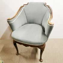 An early 20thC mahogany tub chair, H. 86cm.