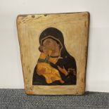 A Russian icon hand painted on wooden board S. 28cm x 36cm