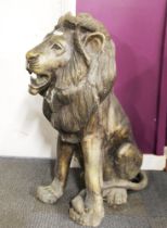 A large bronze figure of a lion, H. 84cm.