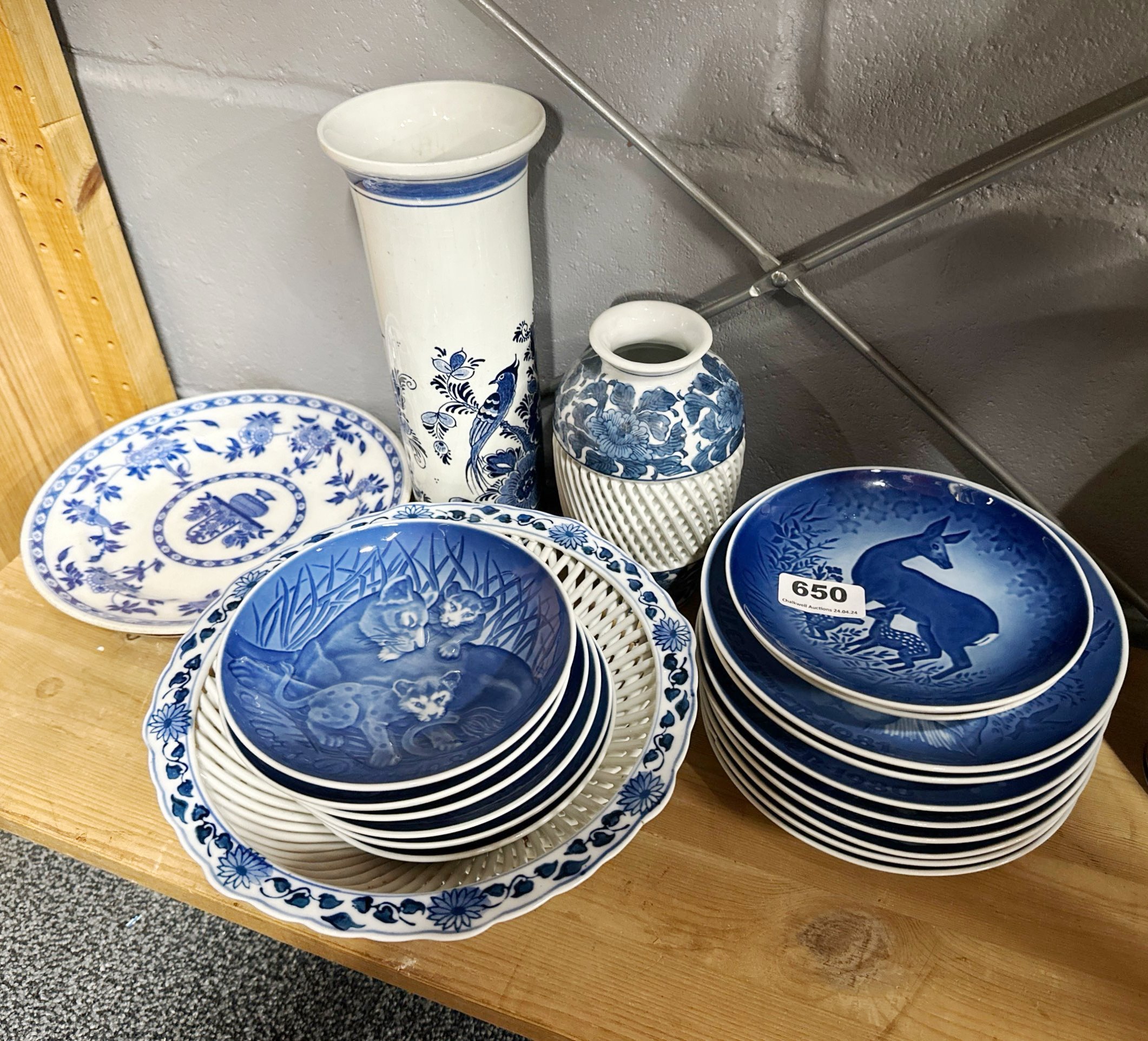 A quantity of Copenhagen porcelain and other items.