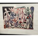 A Penck, 1983 museum exhibition lithograph framed print. Frame size 95x75cms