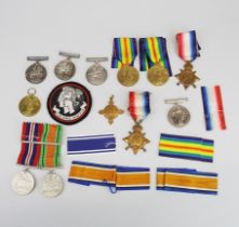 A quantity of WWI medals, etc. Including SE-23868 PTE.S.J.FRANKLIN A.V.C, 27140 PTE.E.G.WINKS 15-