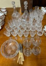 An extensive set of good cut crystal glassware.