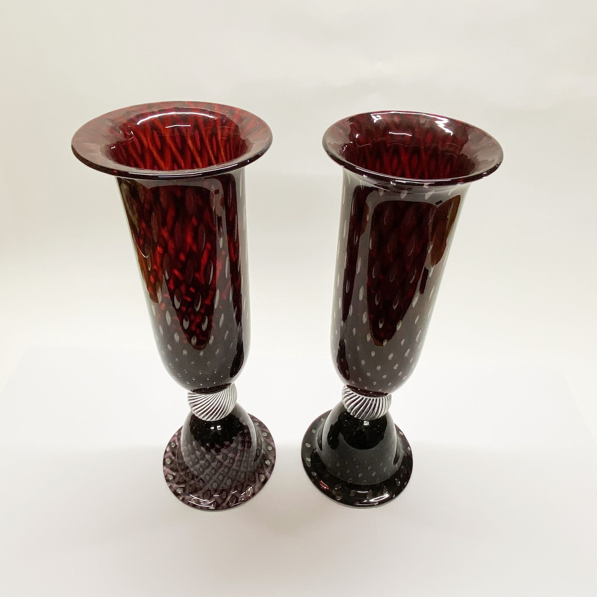 A pair of superb Murano glass vases H. 51cm. - Image 2 of 3