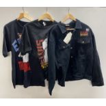 An Elvis Presly 25th Anniversary concert denim jacket, size XL, with two Elvis Presly concert t-