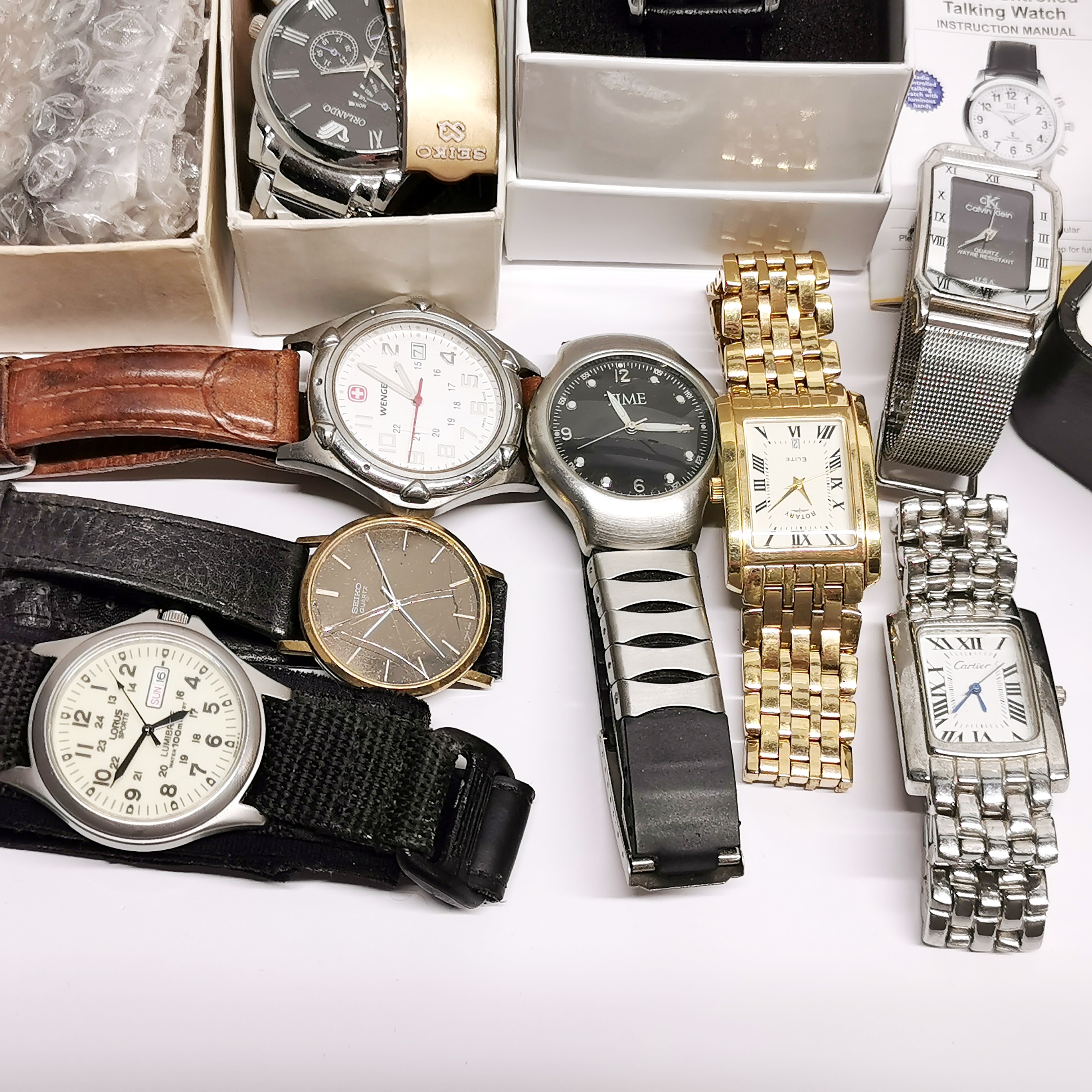 A box of mixed gent's watches, etc. - Image 2 of 4