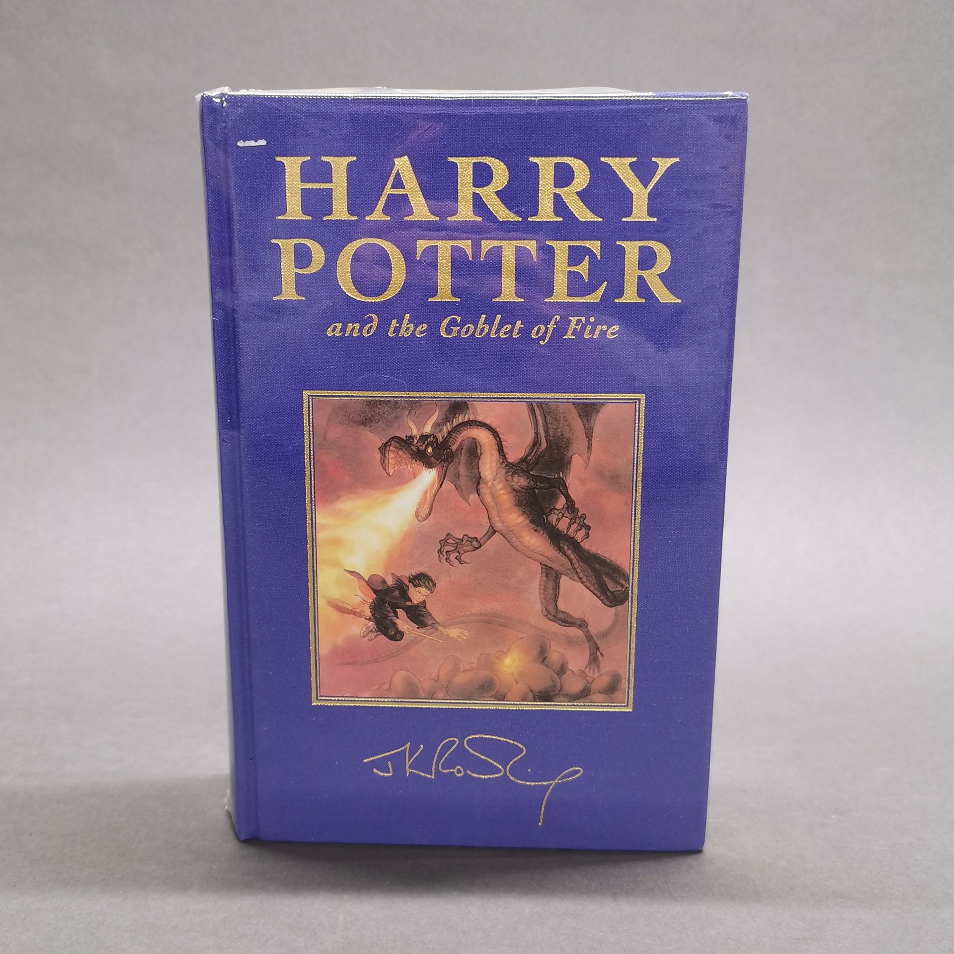 A first edition sealed hardback Harry Potter and the Goblet of Fire novel.