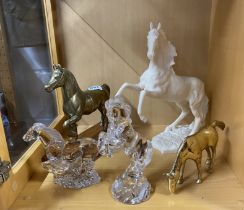A group of mixed horse figures, tallest H. 32cm.