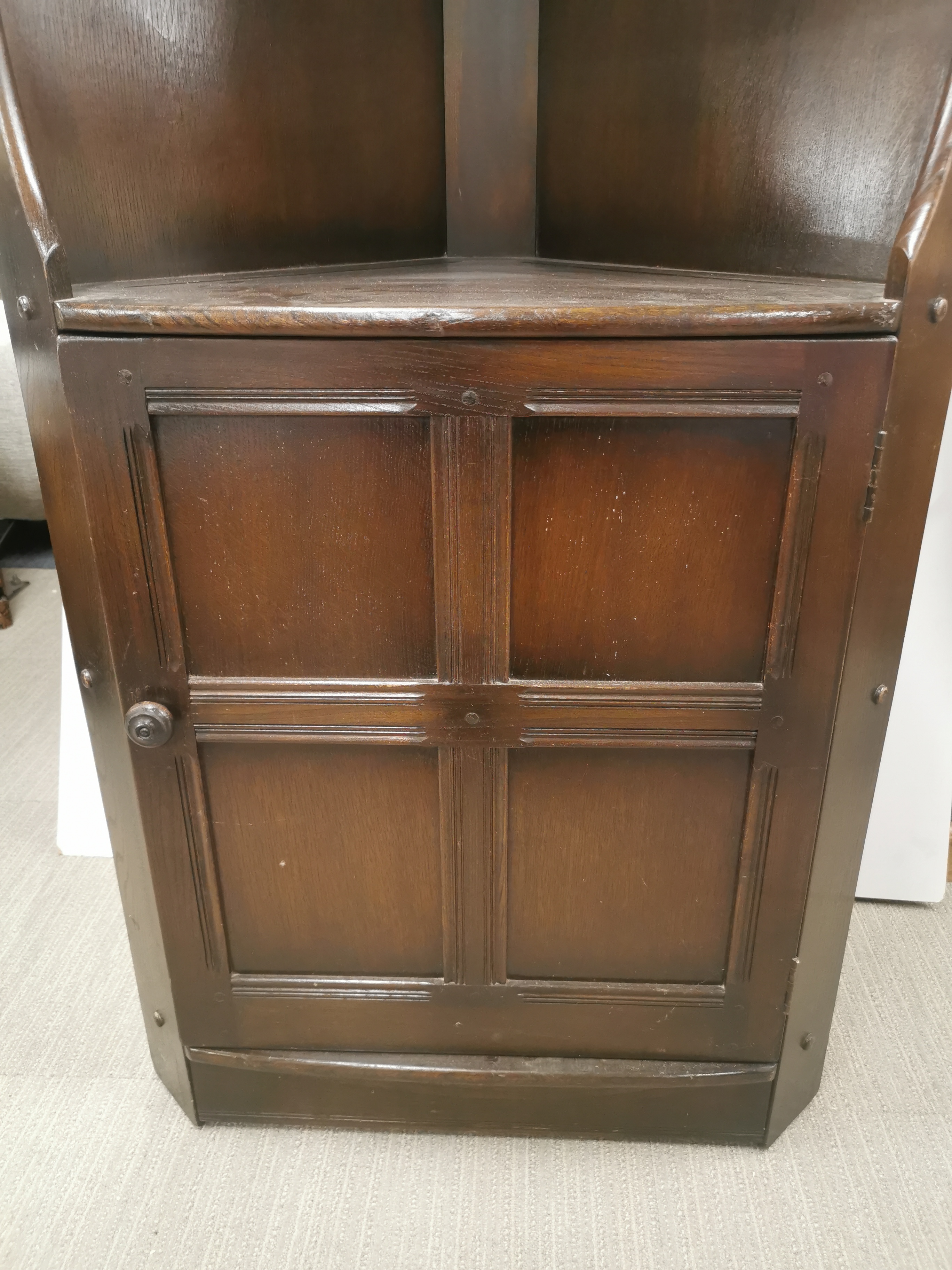 A mid 20thC Ercol corner cabinet, 184 x 76 x 42cm. - Image 3 of 4