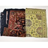 A continental table rug, 133 x 183cm. With another continental table rug, 146 x 220cm.