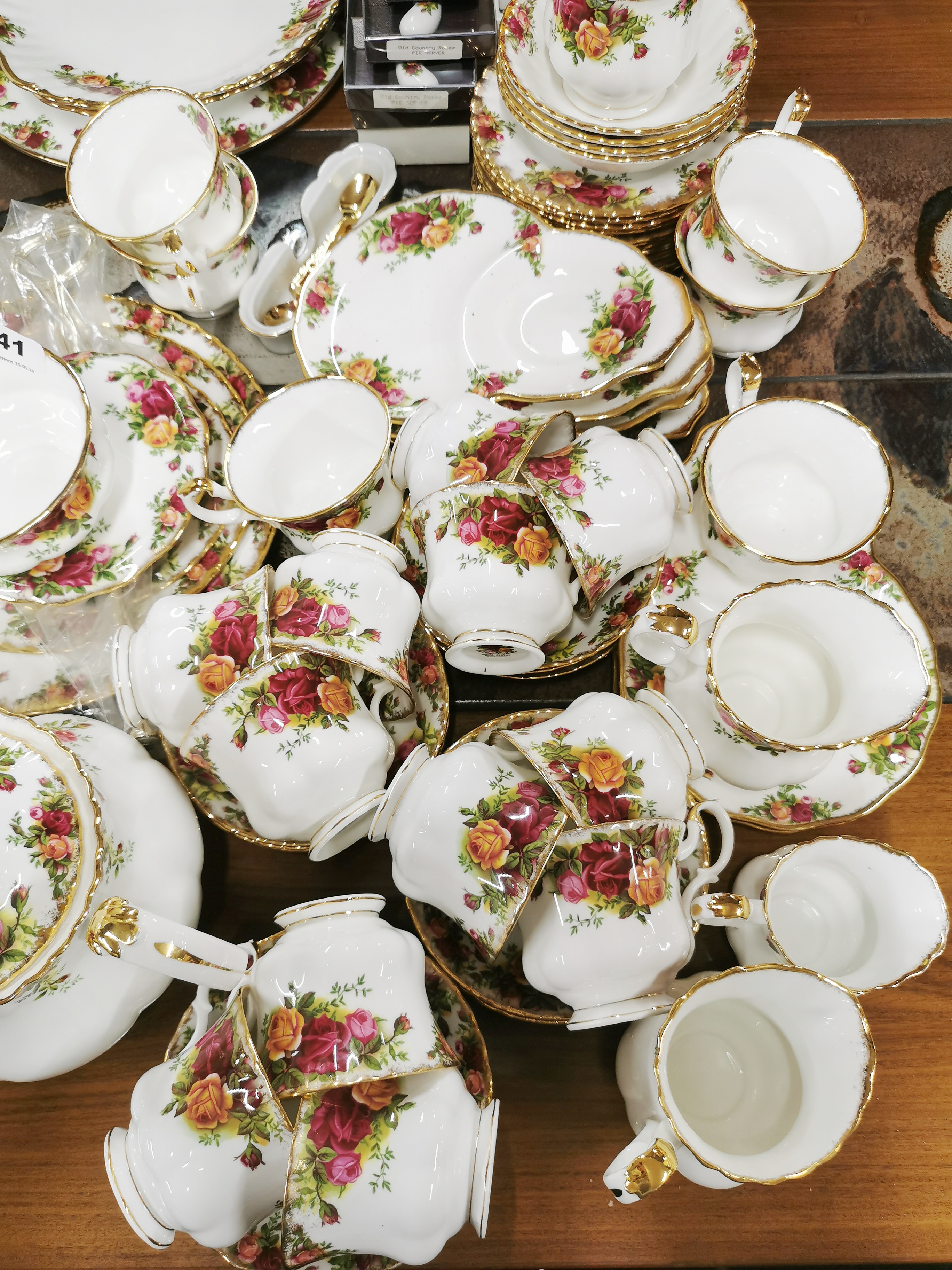 Mostly twelve setting Royal Albert Old Country Roses tea set. - Image 2 of 4