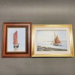 Two framed acrylics of Essex river scenes by Colin Moore and Muriel Hardy, largest 34 x 27cm.