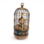 A small Chinese novelty bird cage clock, H. 15cm.