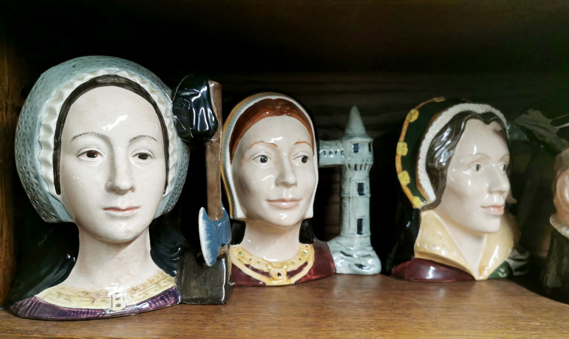 A set of seven large Royal Doulton character jugs of King Henry XIII and his six wives. - Image 2 of 4