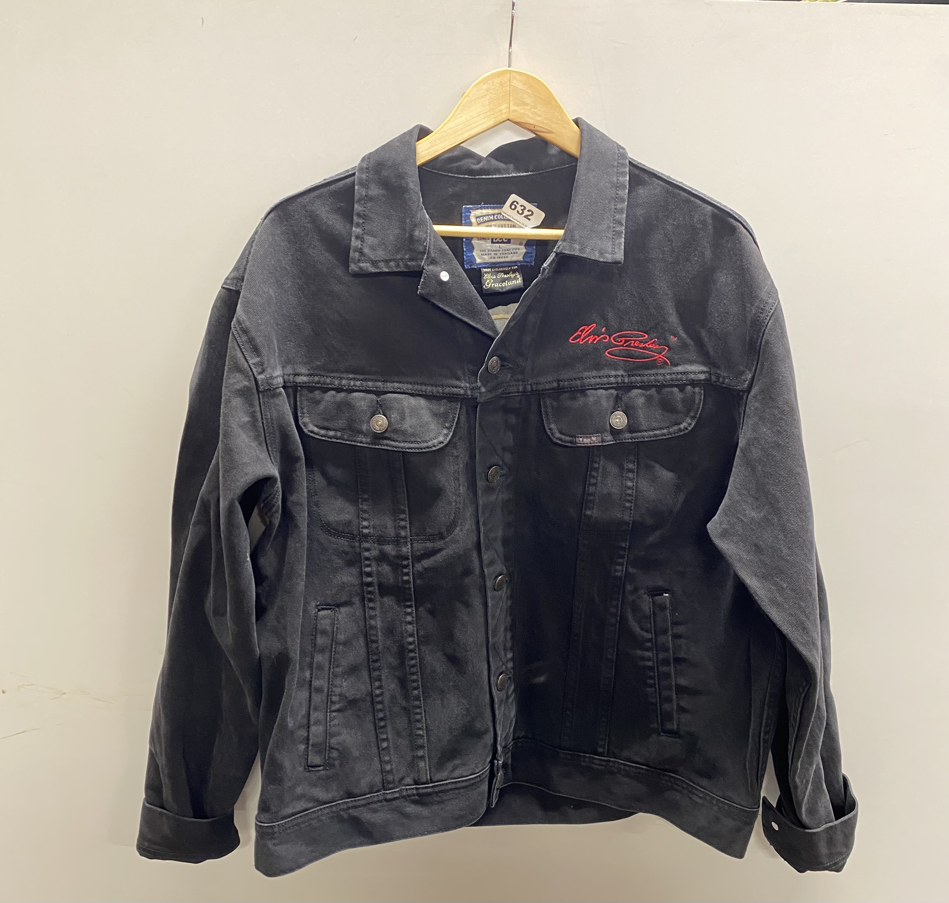 A Lee denim collection Graceland Elvis Presley concert jacket, size L.