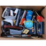 A box of mixed 00 gauge railway accessories, etc.