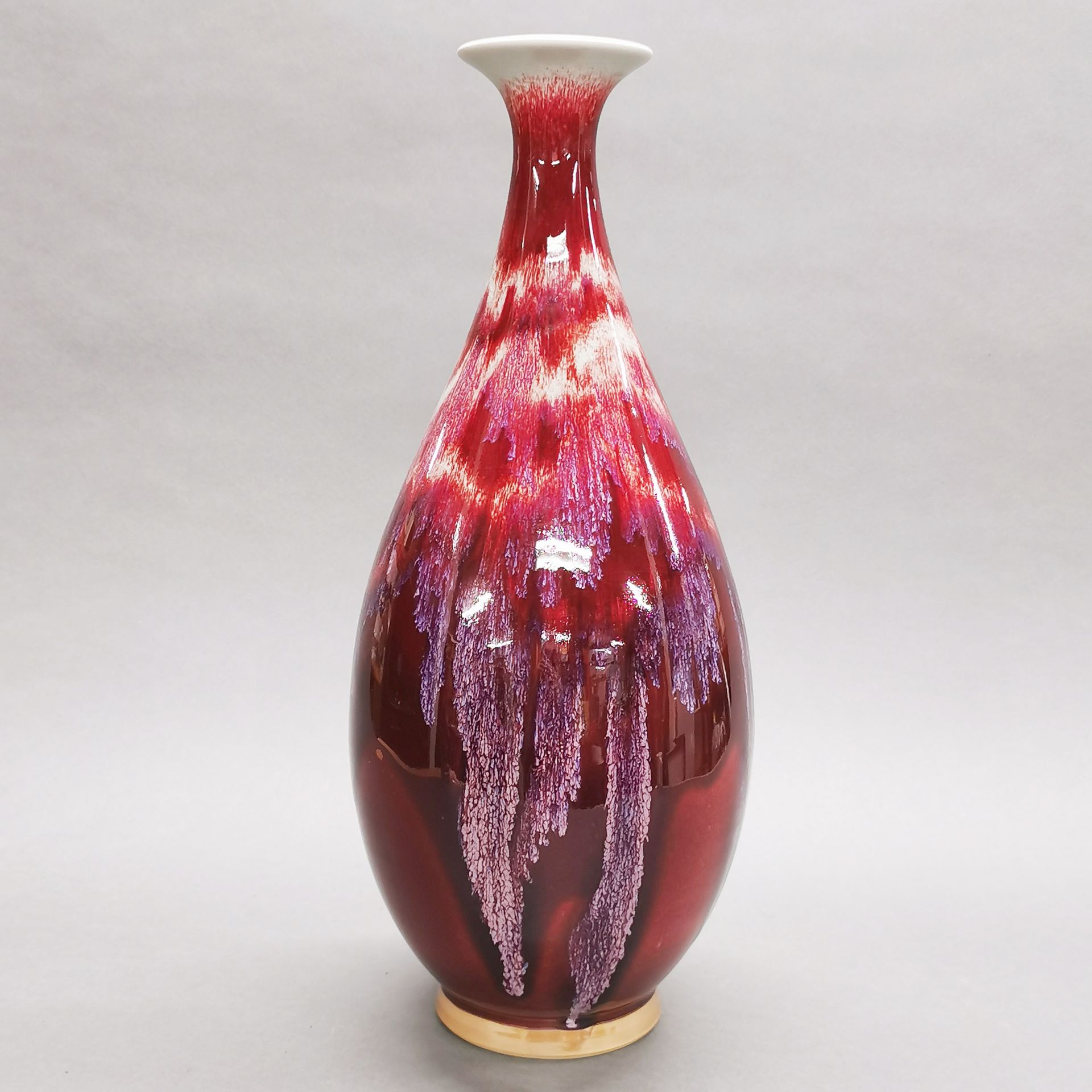 A large Chinese Zhun glazed porcelain vase, H. 50cm.