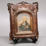 A 19thC framed coloured print of Lord Nelson in original bronzed hammered tin frame, frame size.