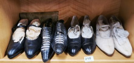Four pairs of lady's antique leather shoes.