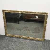 A vintage etched glass mirror, 83 x 59cm.