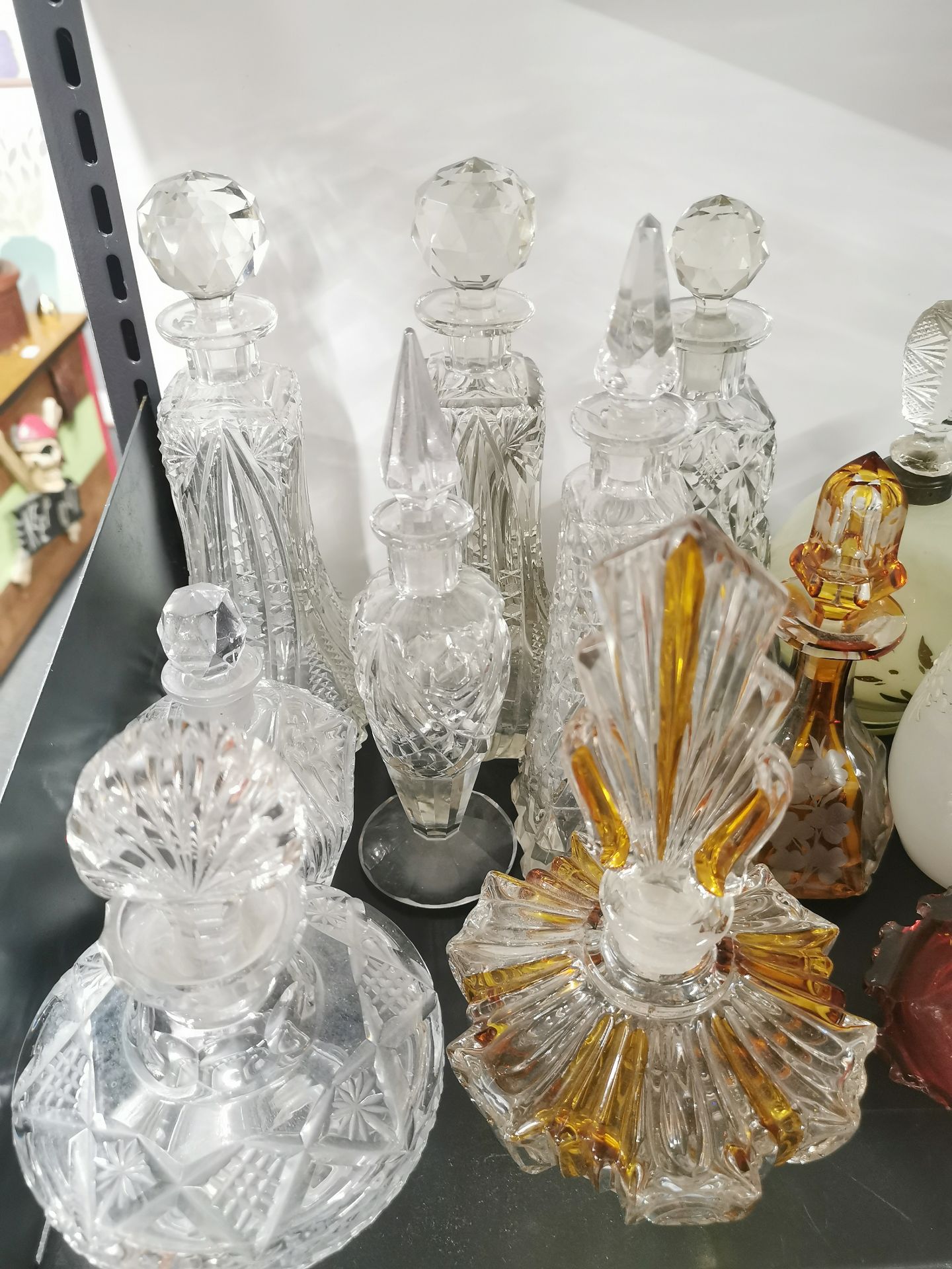 A group of glass perfume bottles, tallest 24cm. - Image 3 of 3