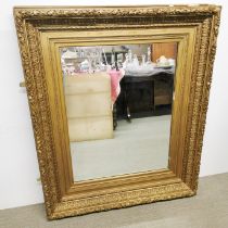 A large 19thC gilt framed mirror, 96 x 114cm.
