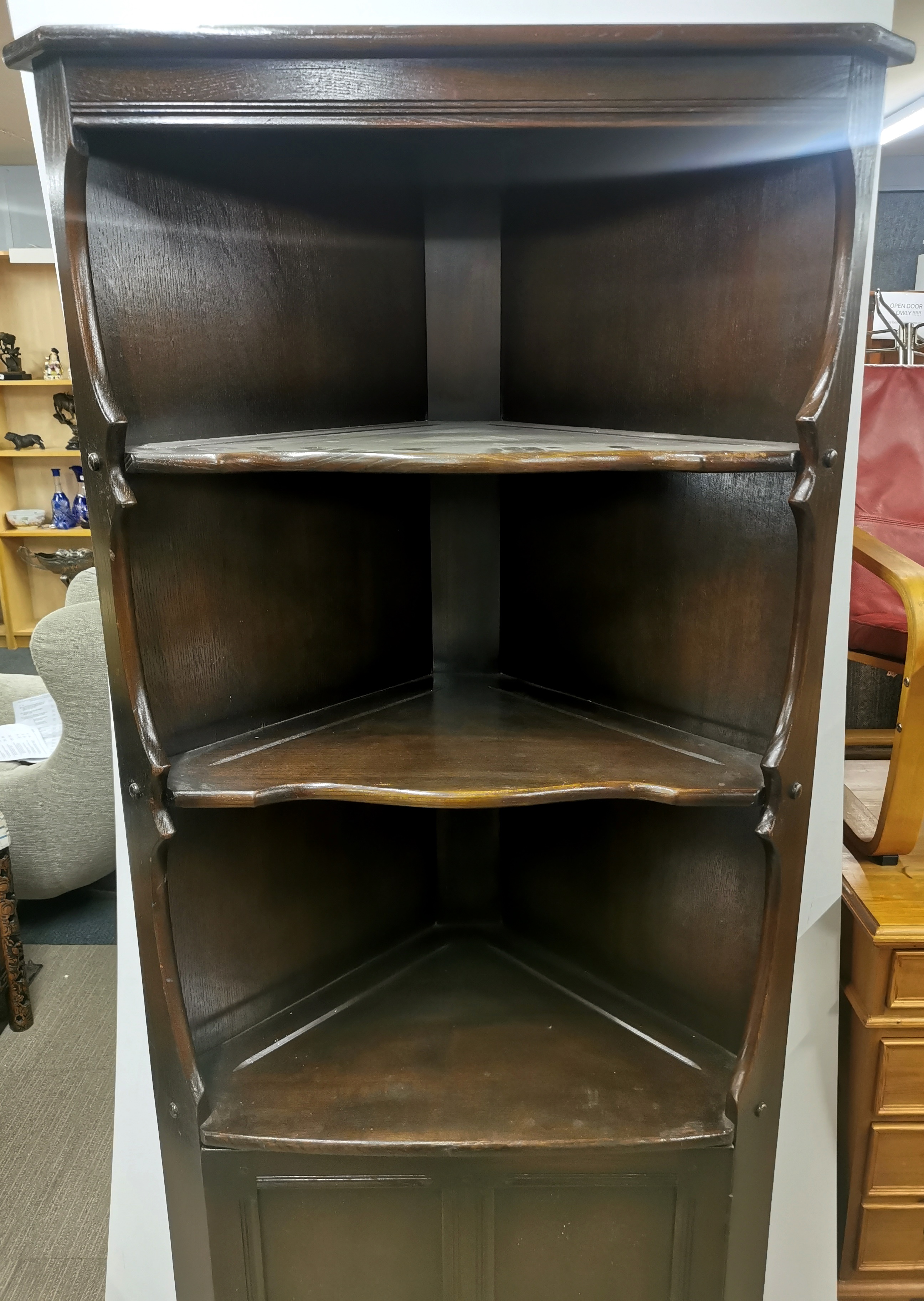 A mid 20thC Ercol corner cabinet, 184 x 76 x 42cm. - Image 2 of 4