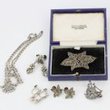 A quantity of silver and marcasite jewellery.