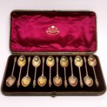 A cased set of twelve hallmarked silver apostle spoons.