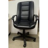 A useful upholstered office chair on castors.