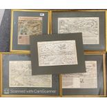 A group of gilt framed early engravings, largest 56 x 45cm.