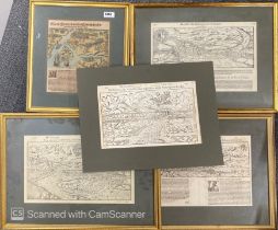 A group of gilt framed early engravings, largest 56 x 45cm.