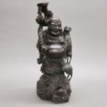 A Chinese carved hardwood figure Putai, H. 36cm.