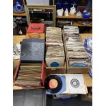A very large quantity of 45-RPM single records.