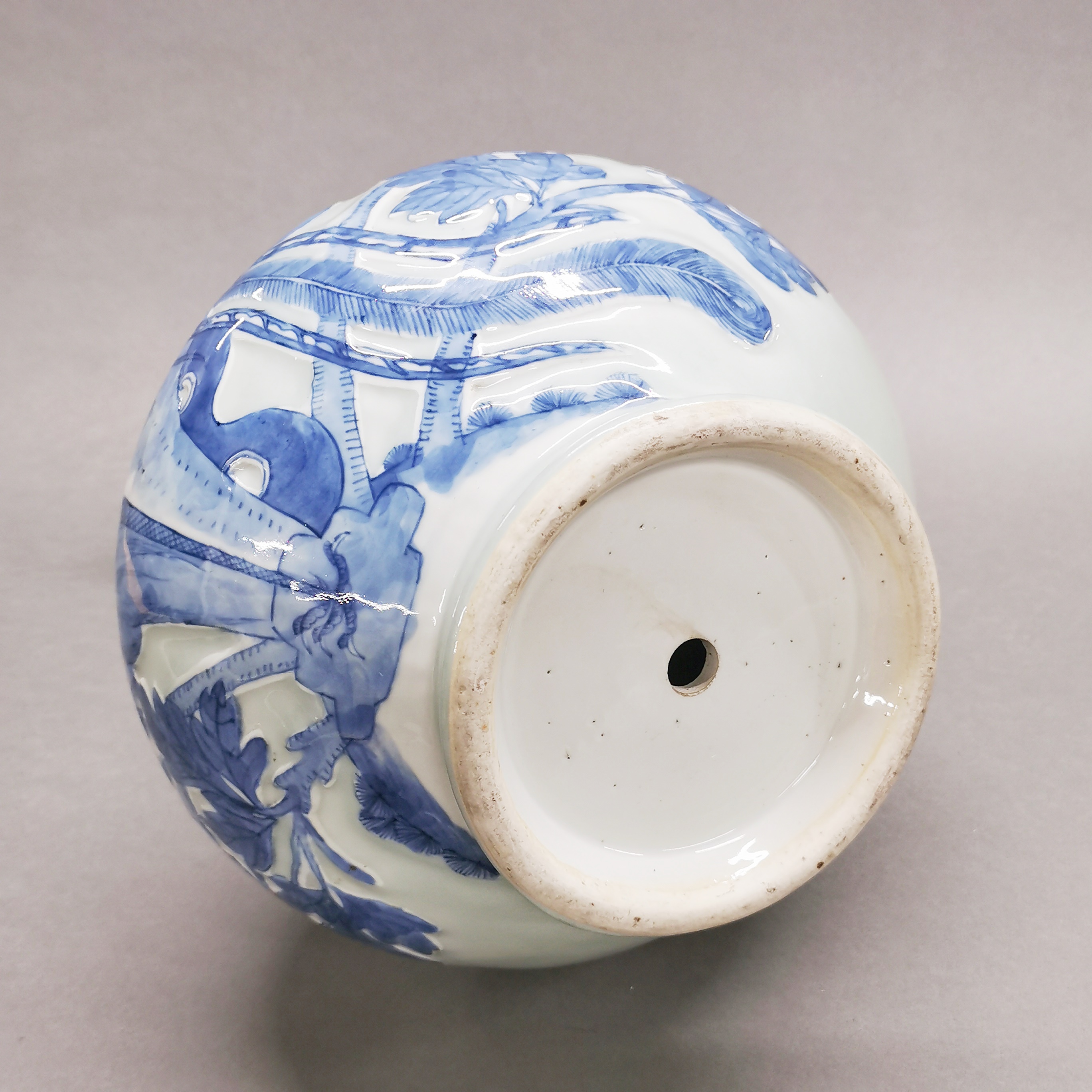 A Chinese hand painted porcelain vase drilled as a lamp base, H. 38cm. - Image 3 of 3