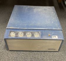 A vintage portable Marconiphone record player.