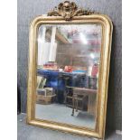 A large 19thC gilt framed mirror, W. 95, H. 145cm.