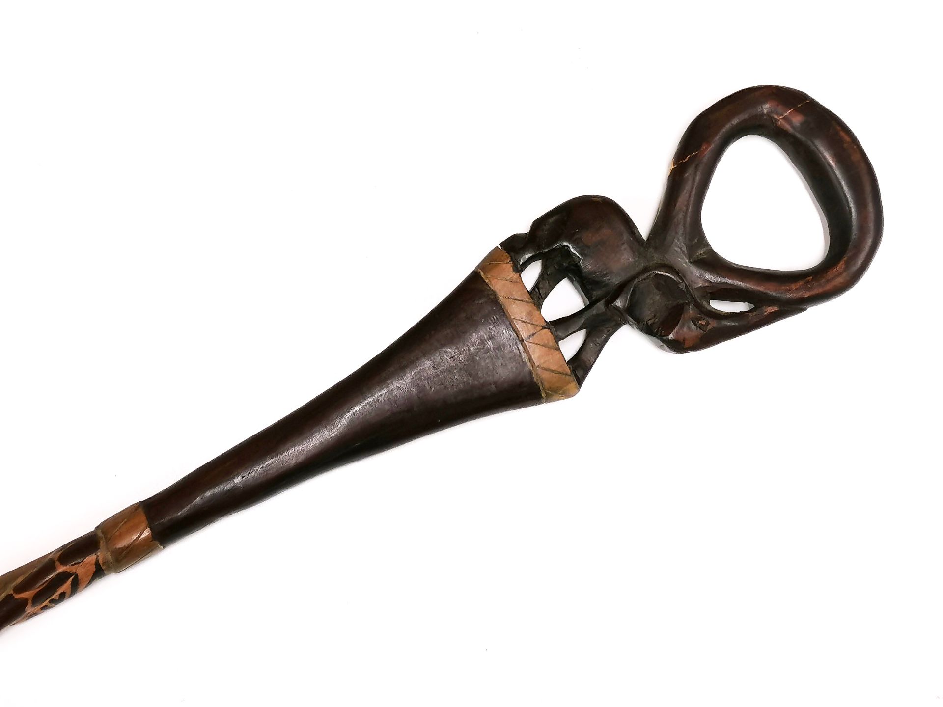 A carved African hardwood walking stick, L. 93cm. - Image 2 of 4