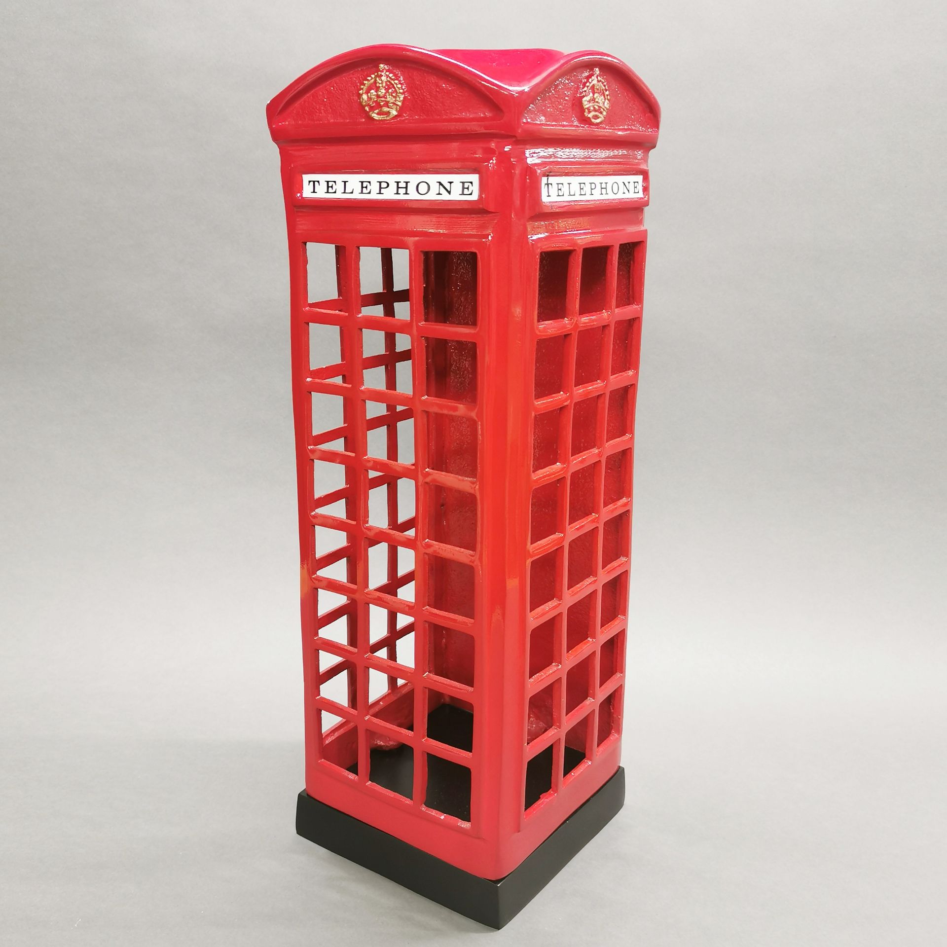 An interesting painted metal telephone box walking stick stand, H. 88cm. - Image 2 of 3