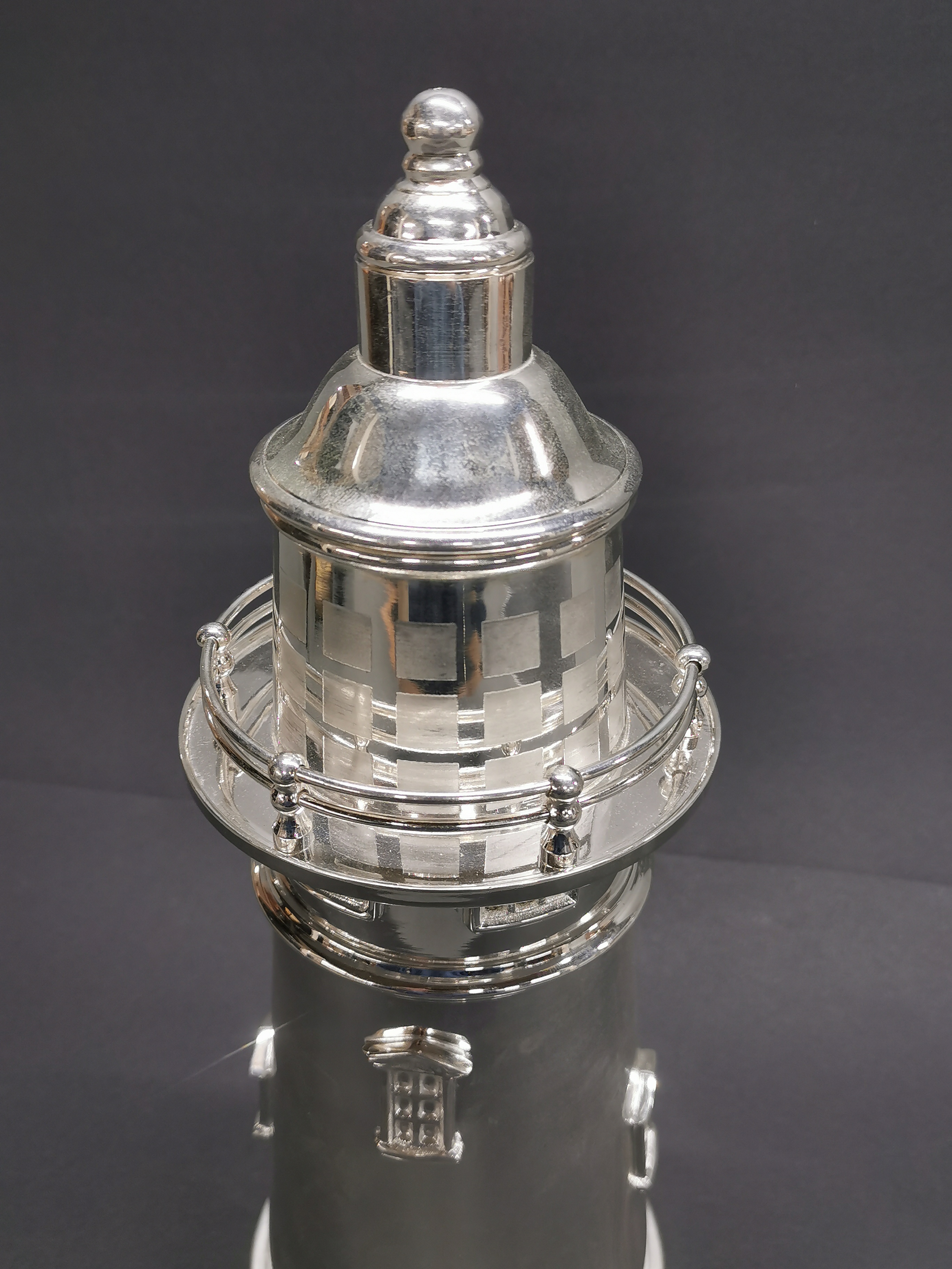 A large silver plated lighthouse cocktail shaker, H. 35cm. - Image 2 of 4