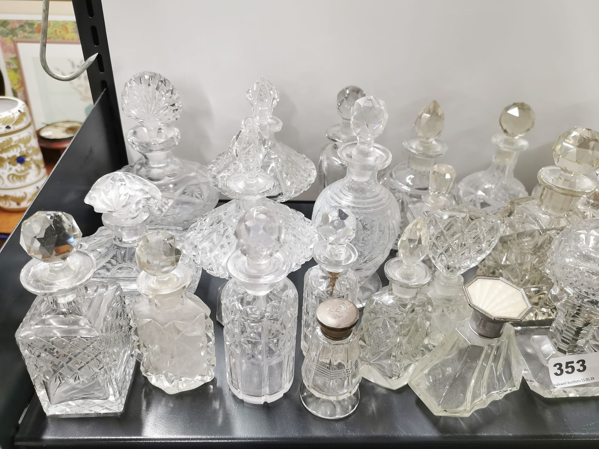 An extensive collection of cut glass perfume bottles and dressing table items, tallest 18cm. - Image 3 of 3