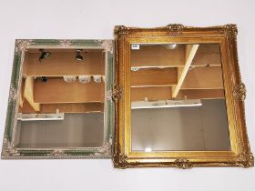 A gilt framed mirror and a painted framed mirror, gilt frame size. 60 x 70cm.