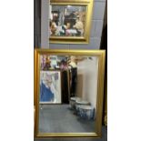 Two gilt framed mirrors, largest 91cm x 117cm.