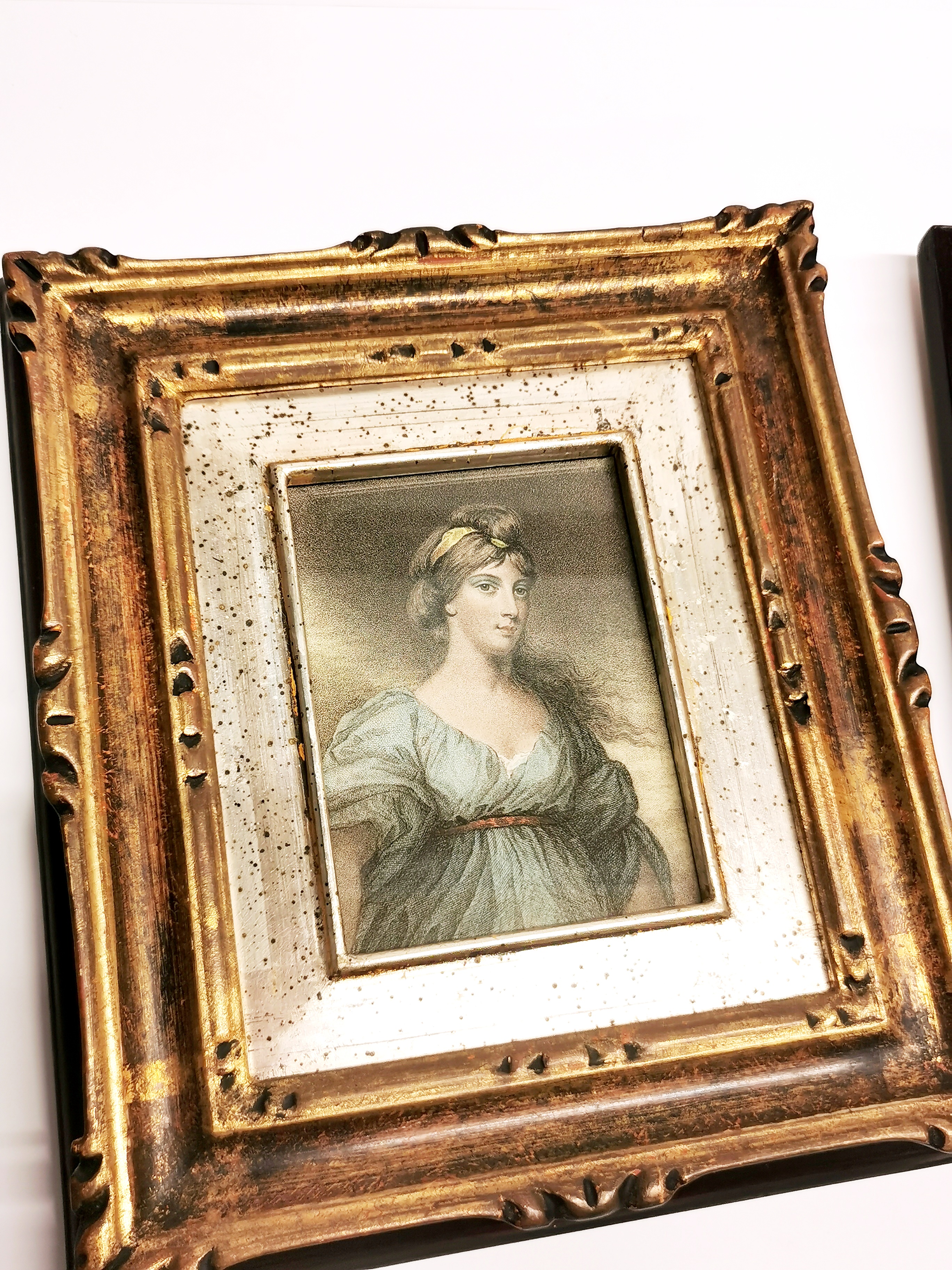 A pair of framed engraved portrait miniatures of Lady Langham and Lady Charlotte Campbell, circa - Image 3 of 4