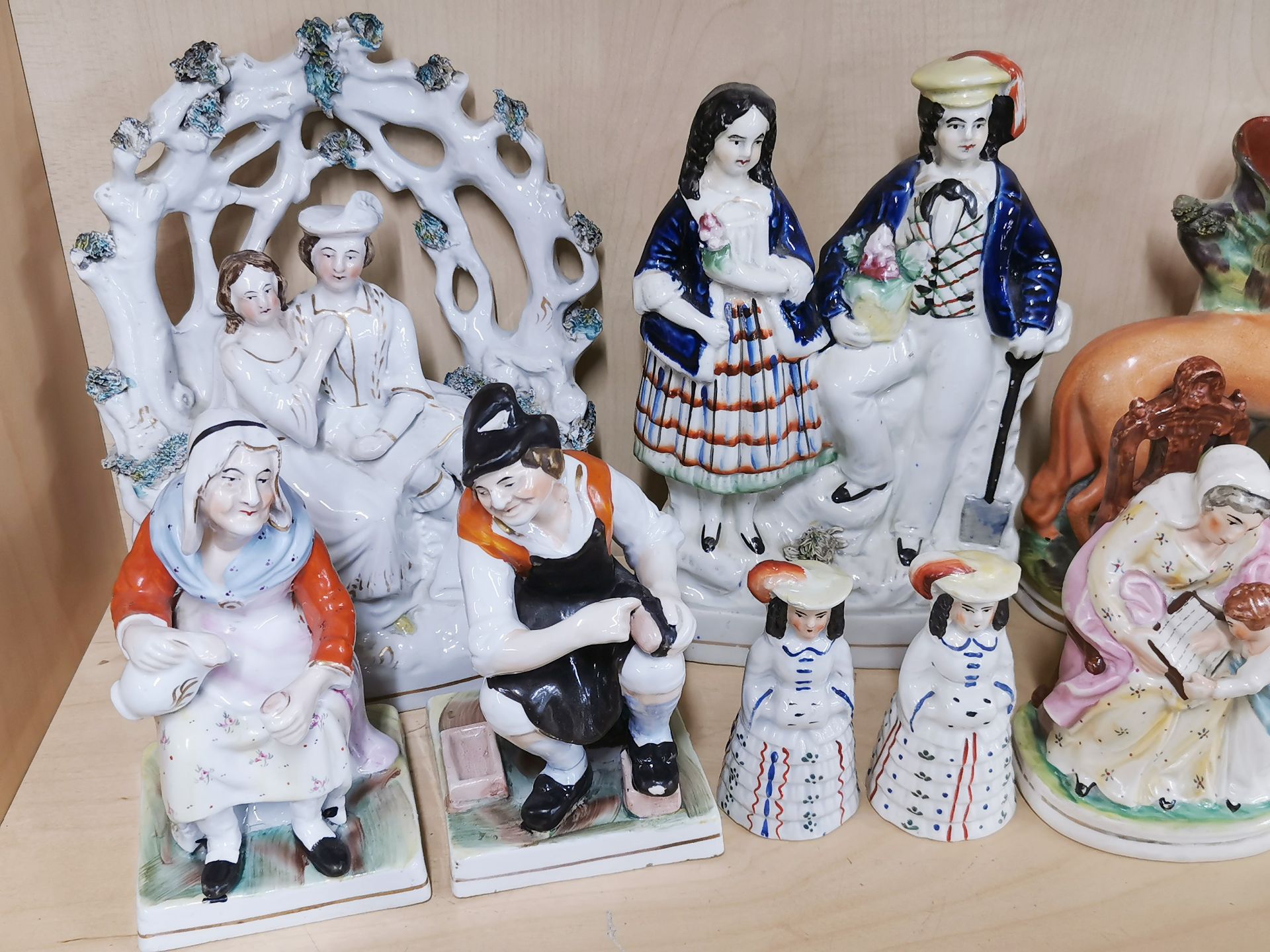 A group of 19th century Staffordshire pottery figures, tallest H. 23cm. - Image 2 of 6