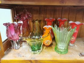 A group of mixed vintage glassware.