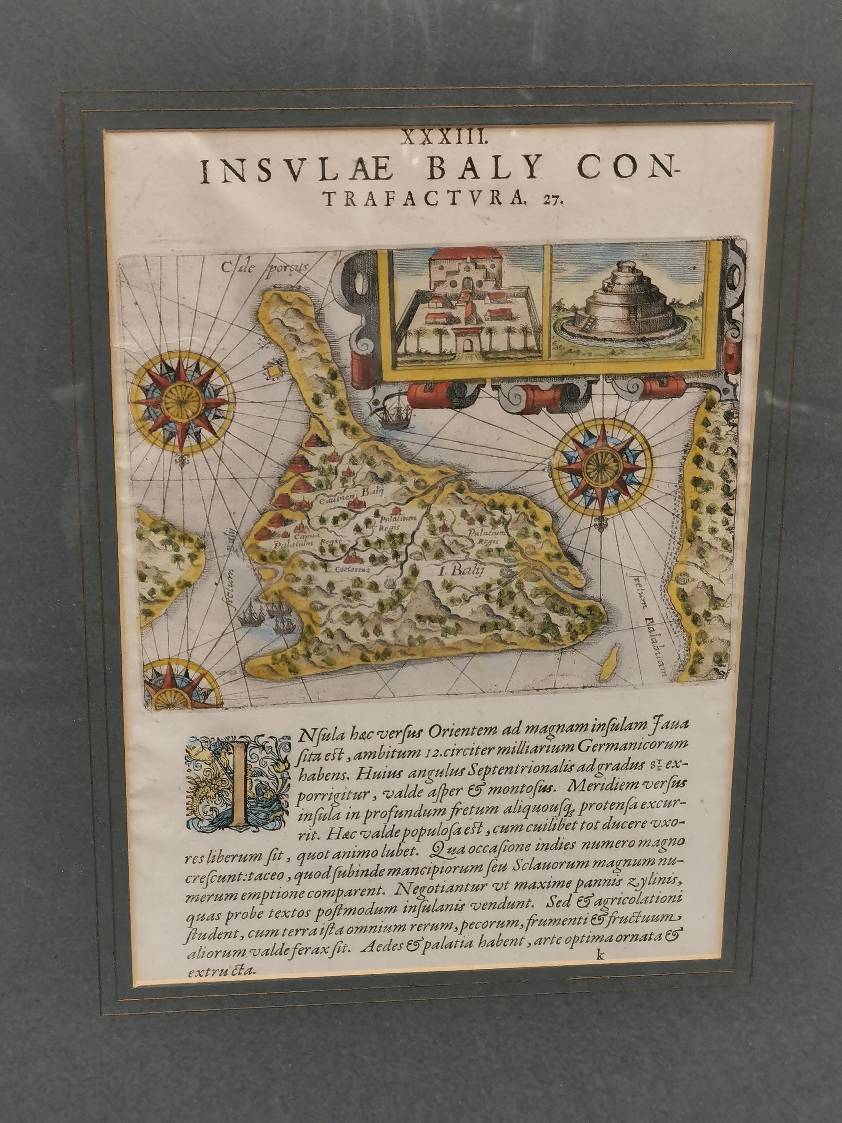 An early framed engraved map of Bali, Indonesia. Together with a hand coloured engraving of - Image 3 of 3