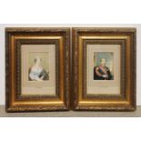 Two gilt framed 19th century prints of Emperor Napolean III and Empress Eugenie, frame size 24 x