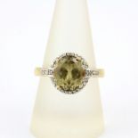An 18ct yellow gold zultanite and diamond set ring, ring size S.